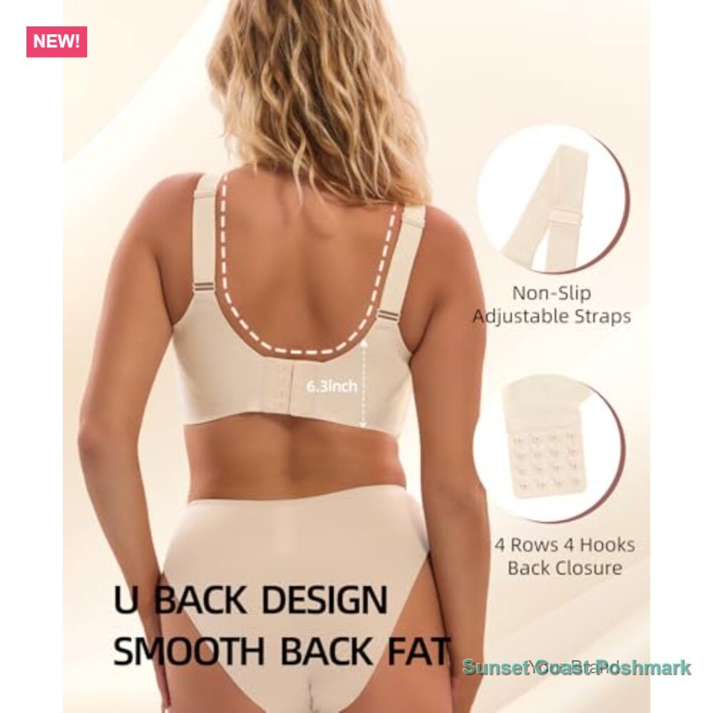 Wireless Minimizer Bra Full Coverage Seamless Nyl… - image 3